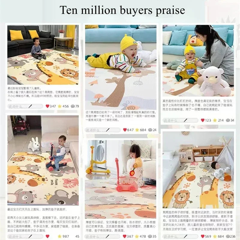 Non-toxic Large Size Play Mat for Children's Safety Mat 1cm EPE Environmentally Thick Baby Crawling Play Mats Folding Mat Carpet