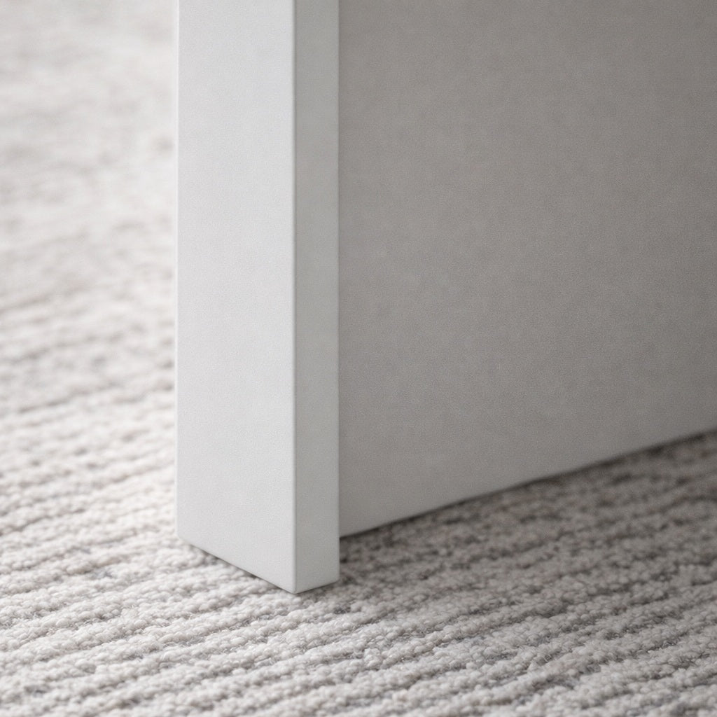 Pied de table basse blanche, table basse de salon robuste au design contemporain et lignes nettes