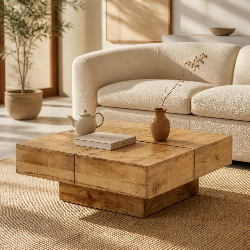 Table basse en bois massif Luna