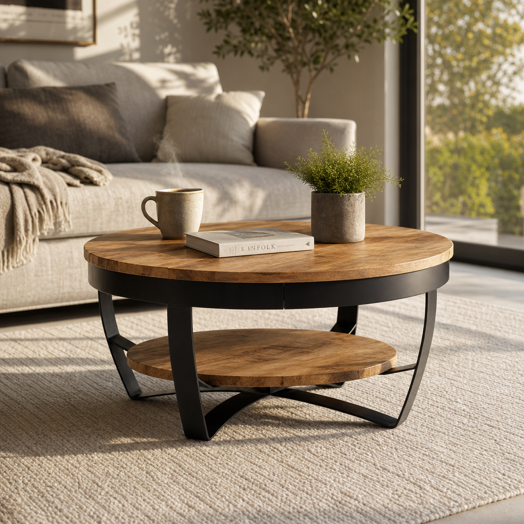 Table basse ronde en bois Rondi