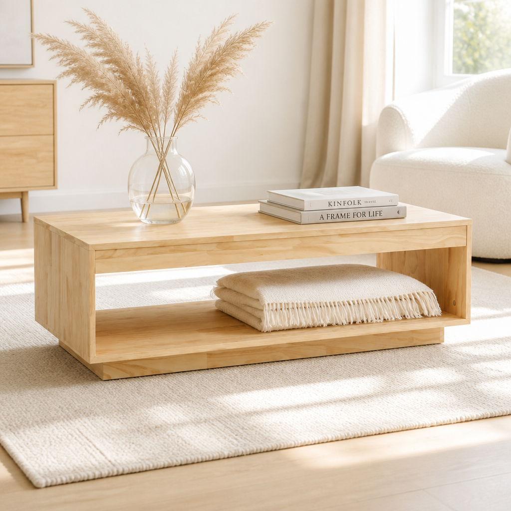 Table basse en bois clair Horizon