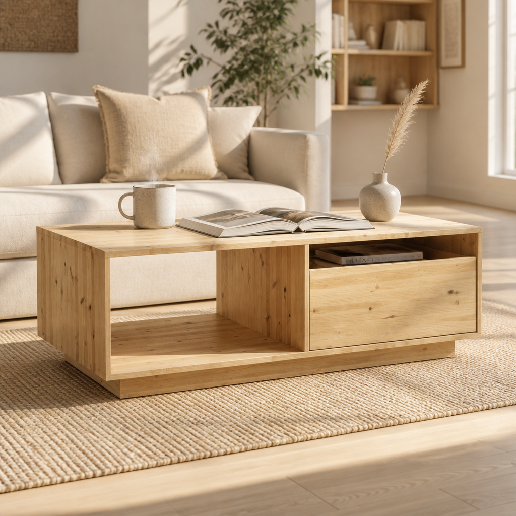 Table basse en bois massif Solvane