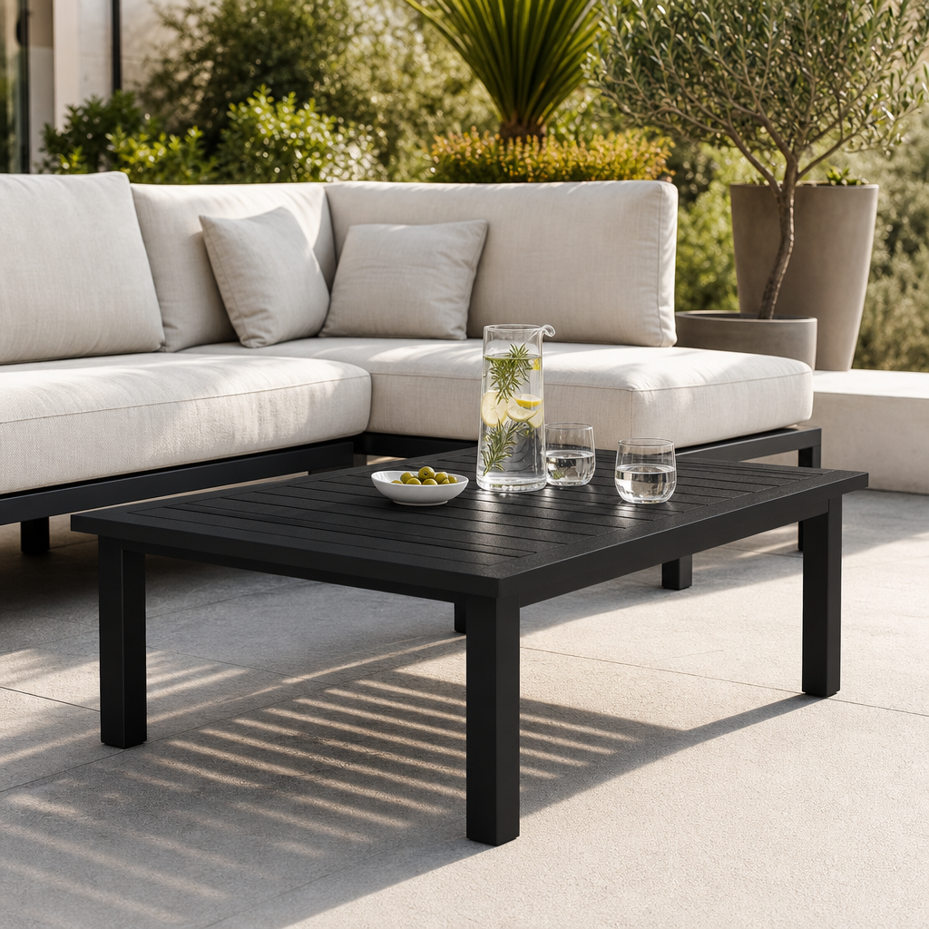 Table basse aluminium noire