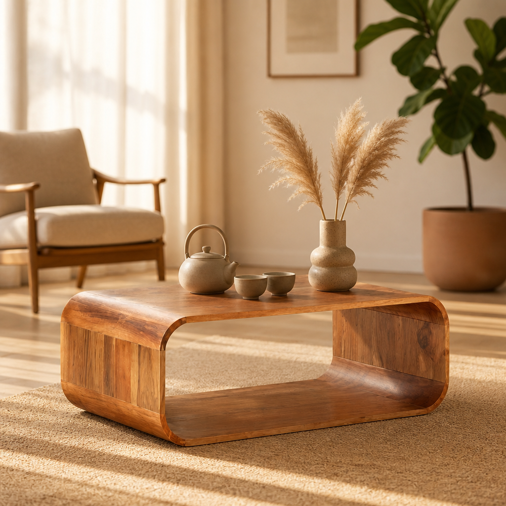 Table Basse en bois d'Acasia massif Nysa