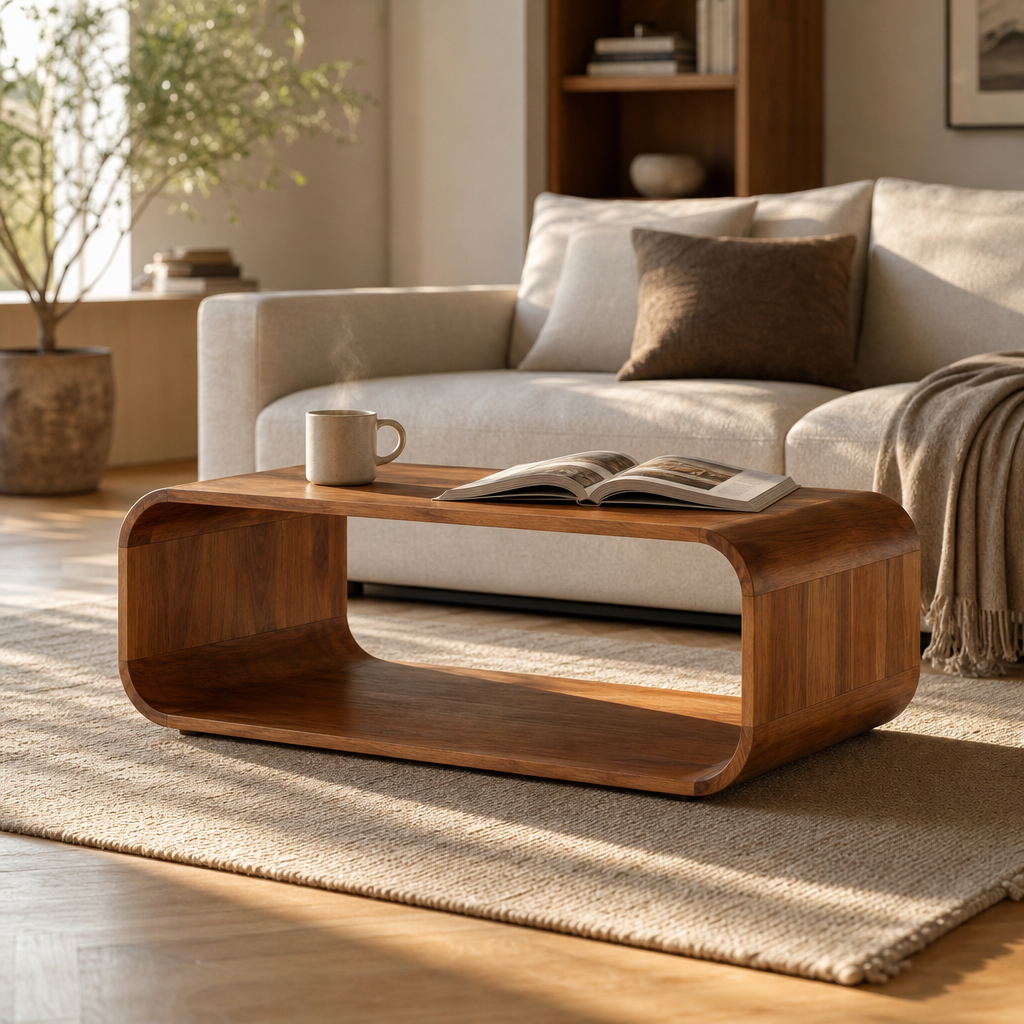 Table Basse en bois d'Acasia massif Nysa