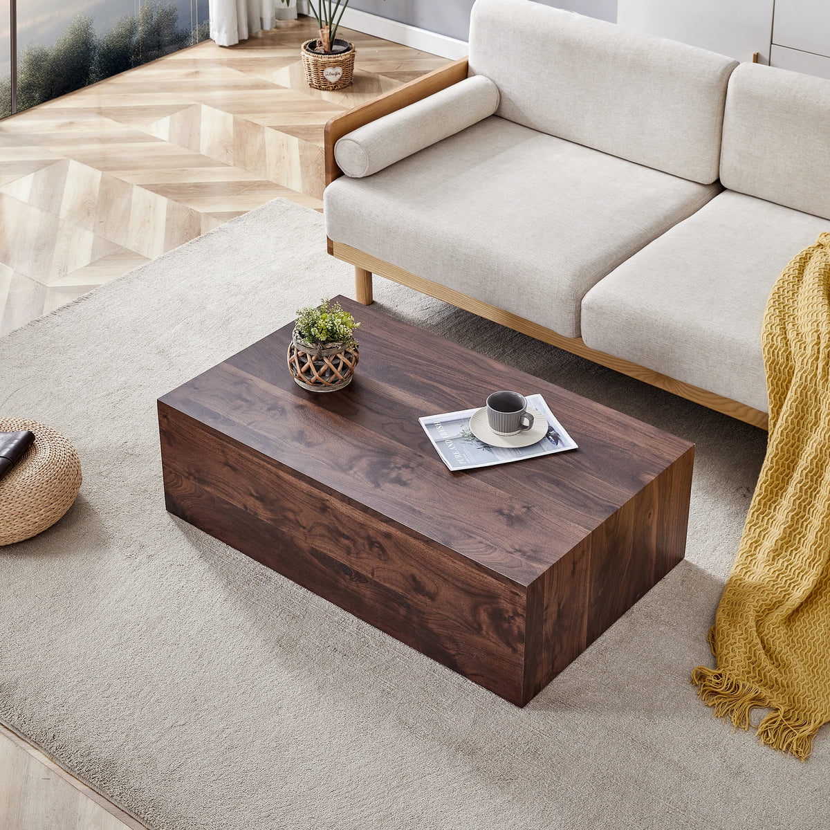 Table basse noyer
