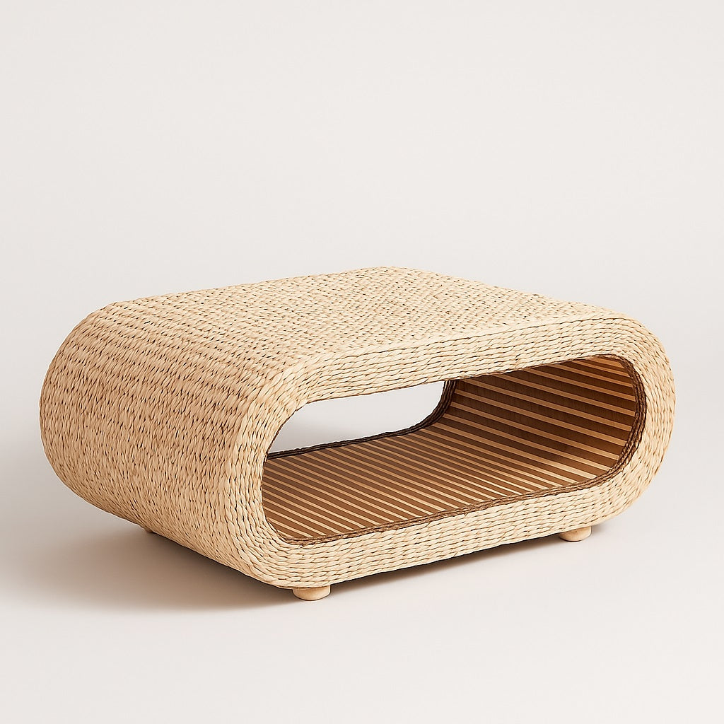 Table basse Japandi Rafia