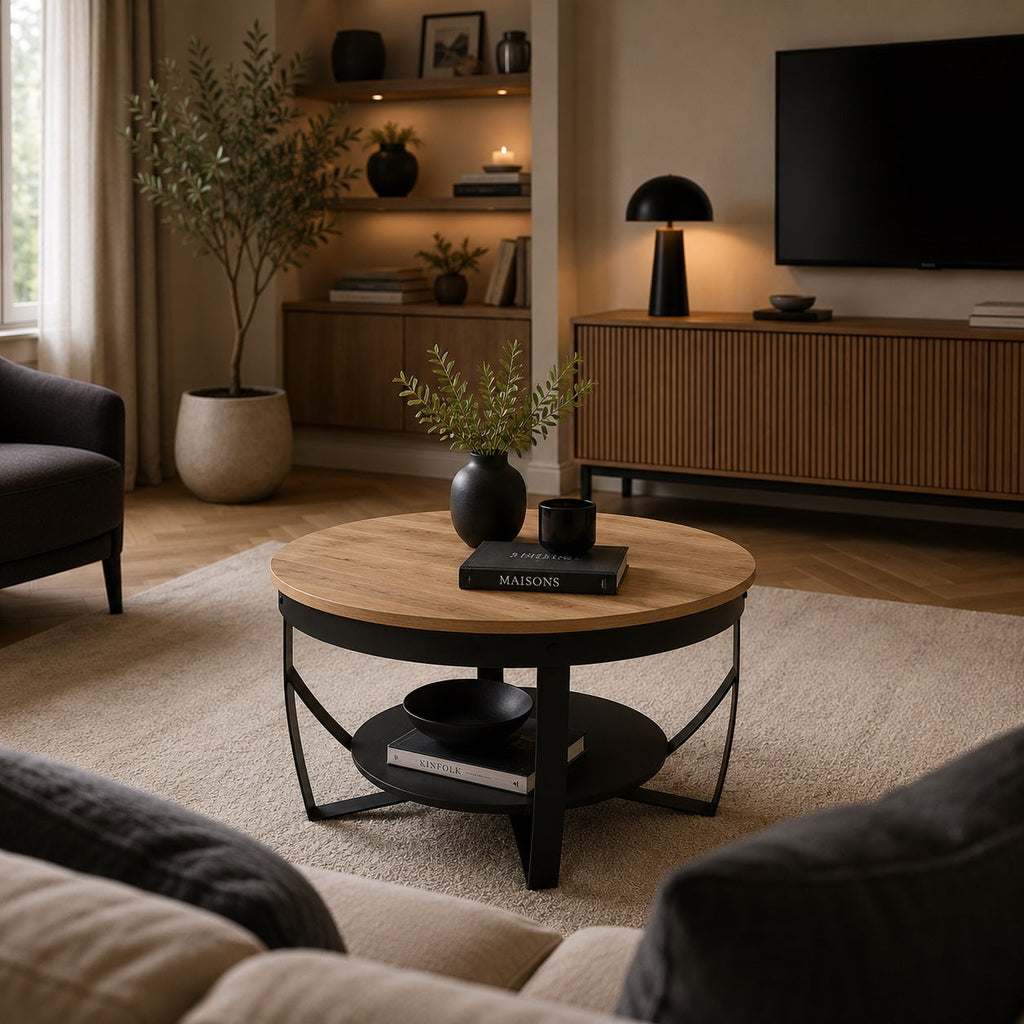 Table basse Ronde en bois - Forge