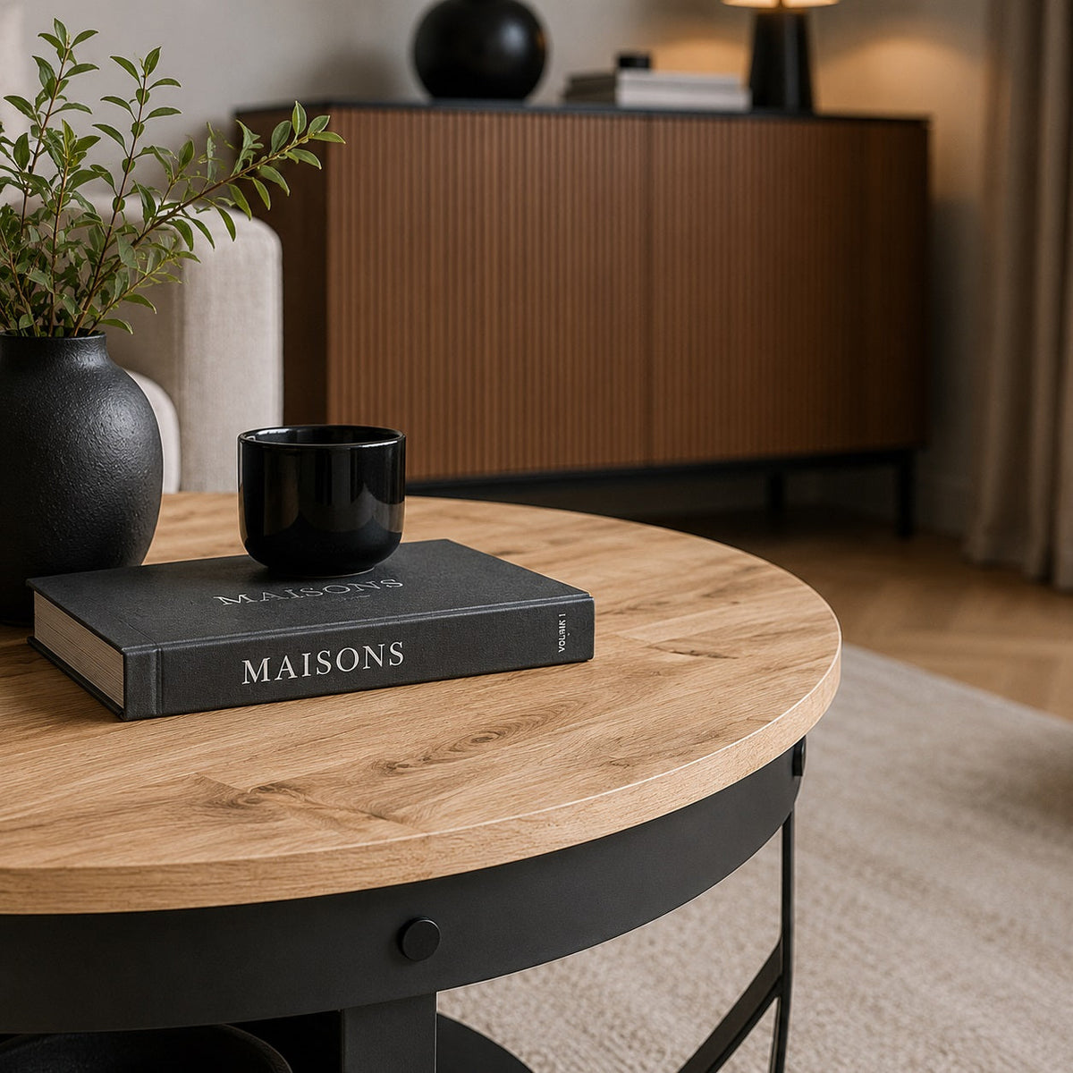 Table basse Ronde en bois - Forge