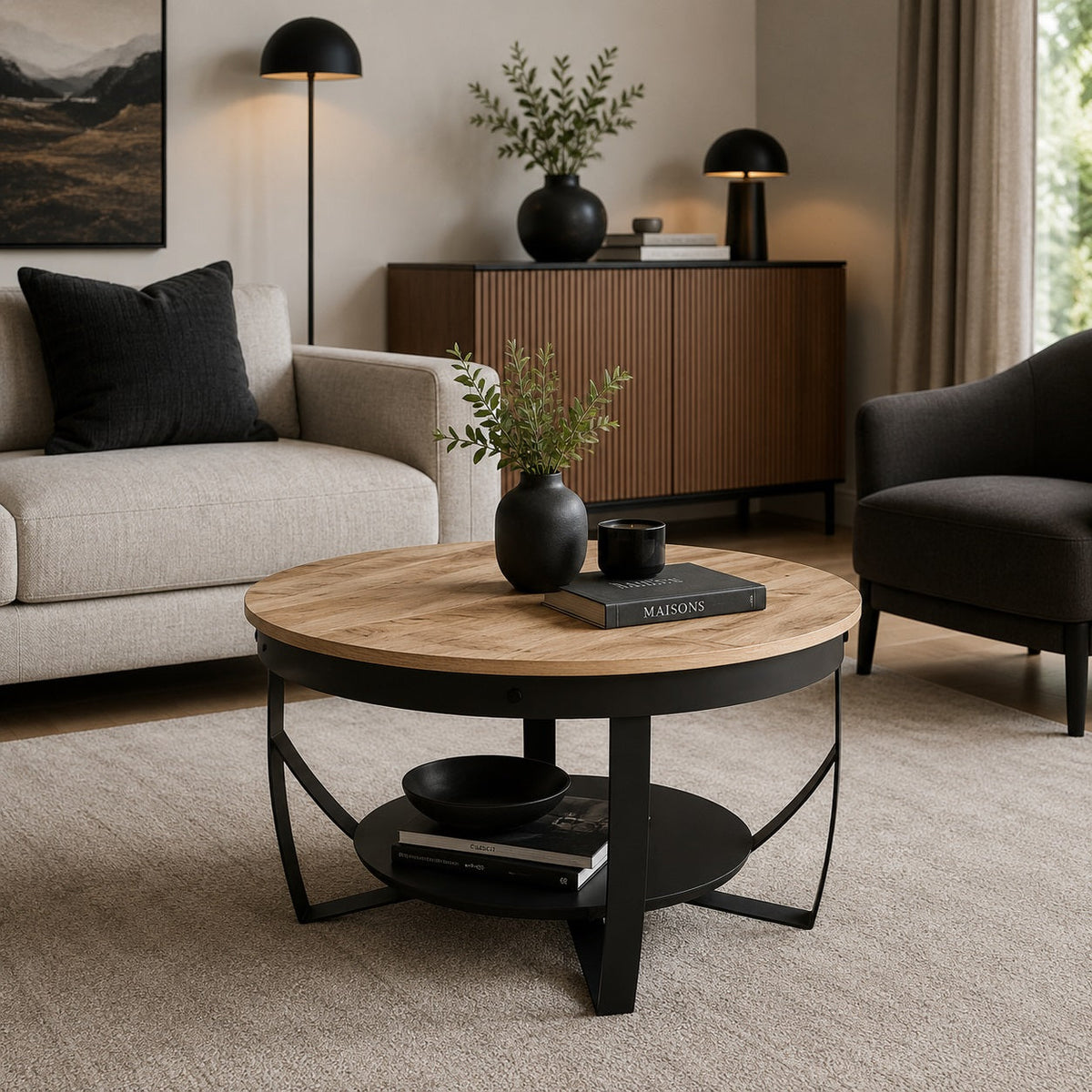 Table basse Ronde en bois - Forge