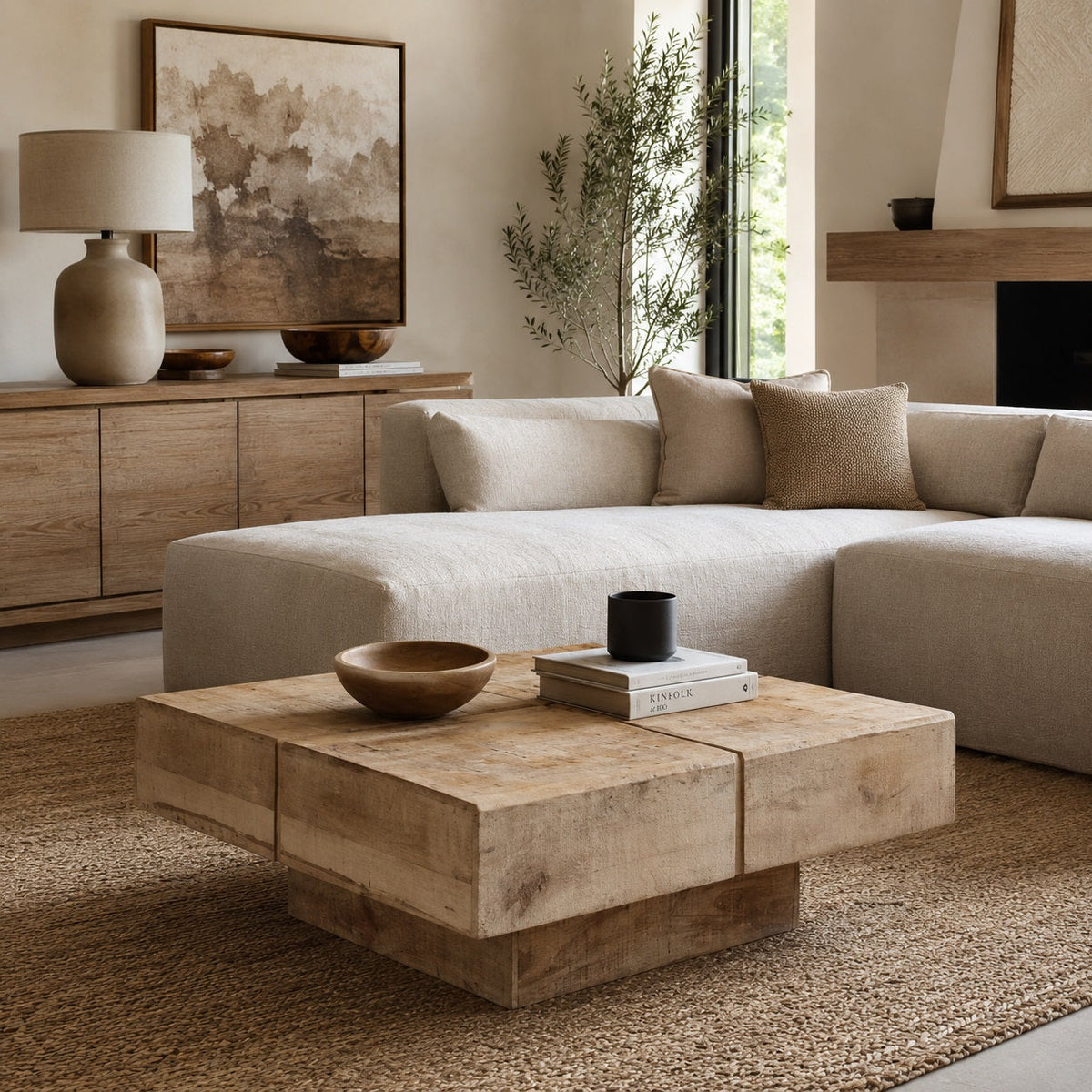 Table basse en bois massif Luna