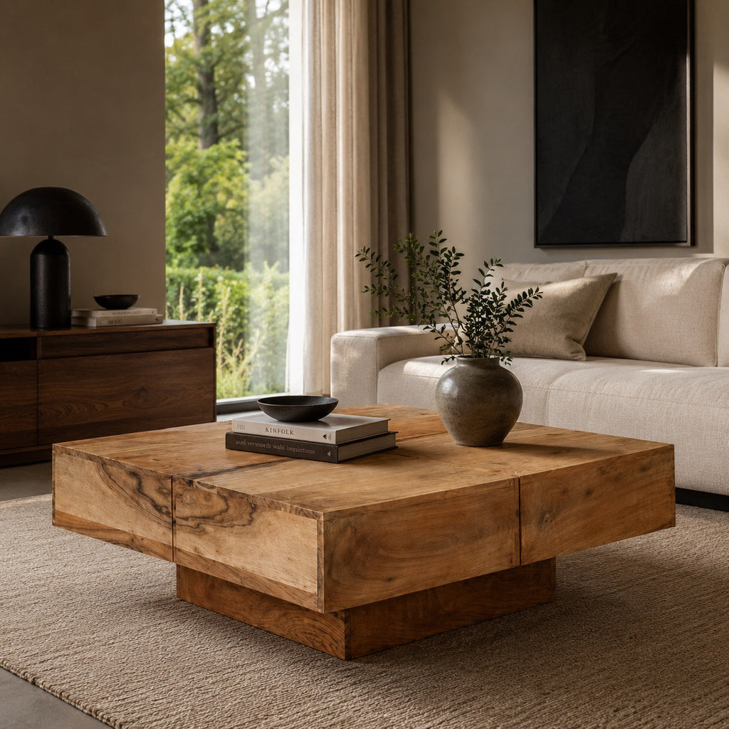 Table basse en bois massif Luna