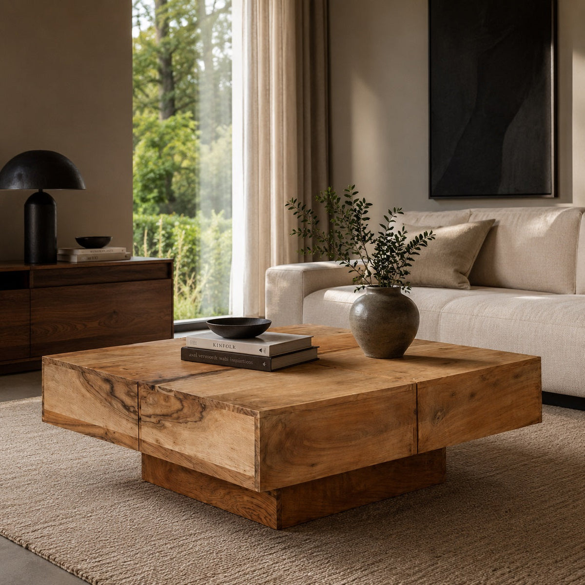 Table basse en bois massif Luna
