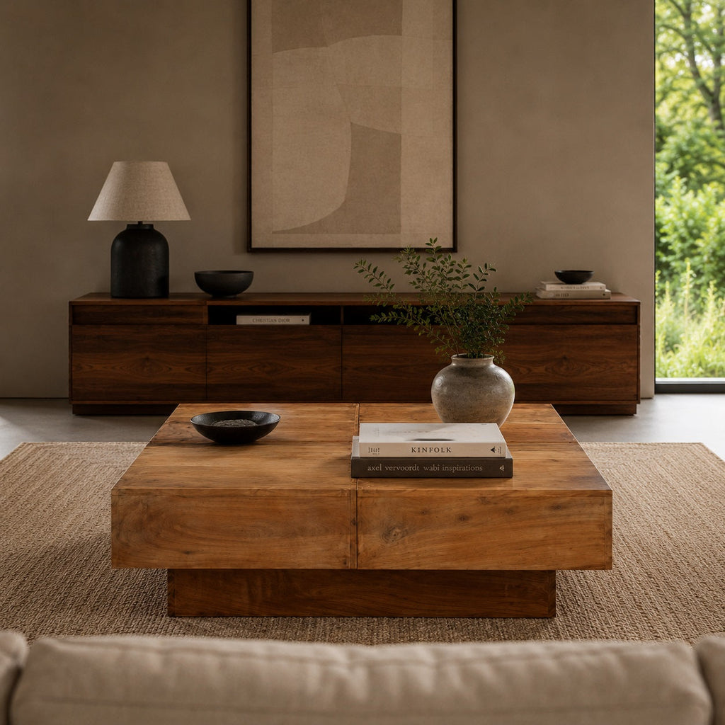 Table basse en bois massif Luna