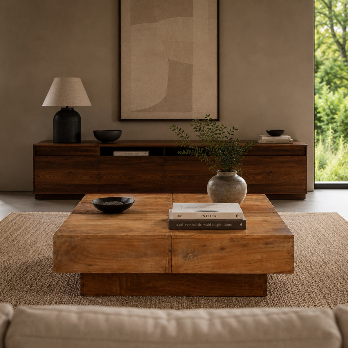 Table basse en bois massif Luna