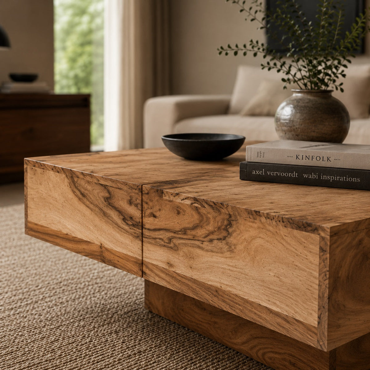 Table basse en bois massif Luna