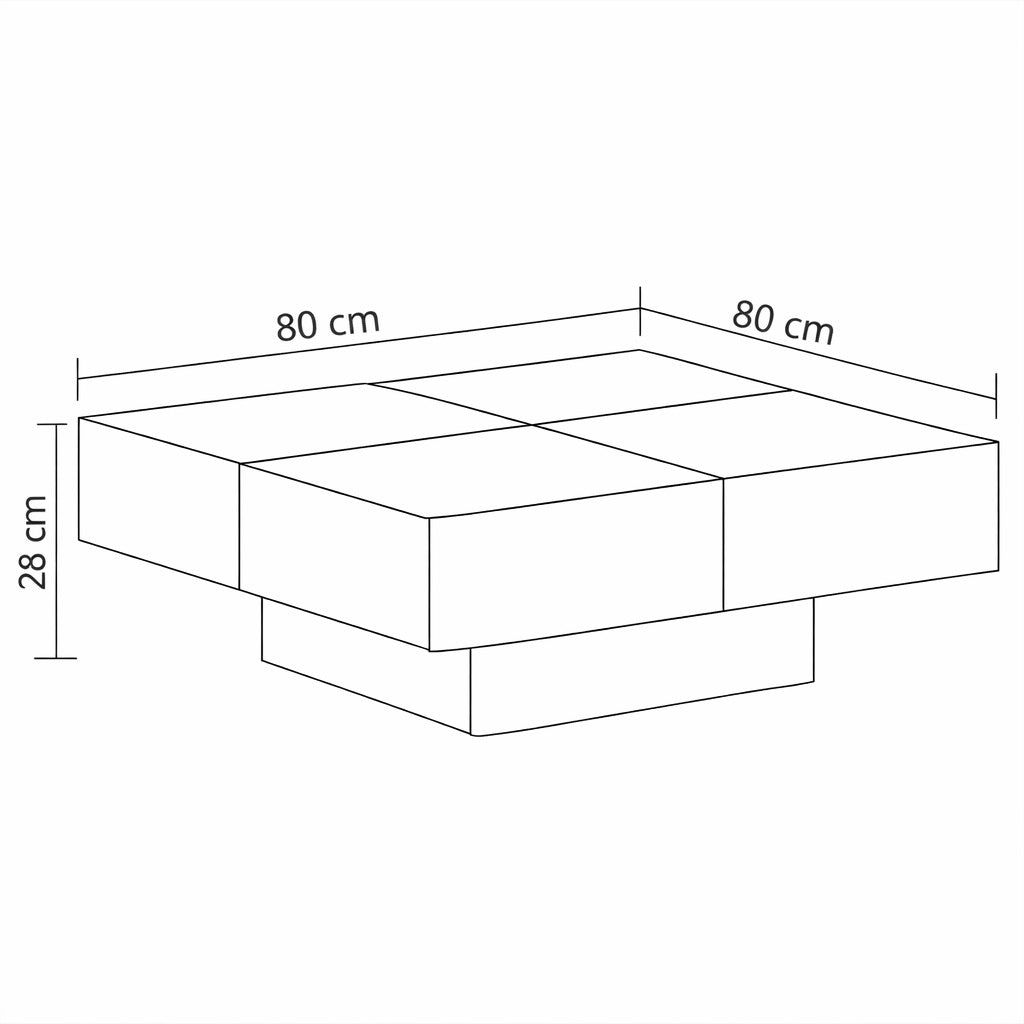 Table basse en bois massif Luna