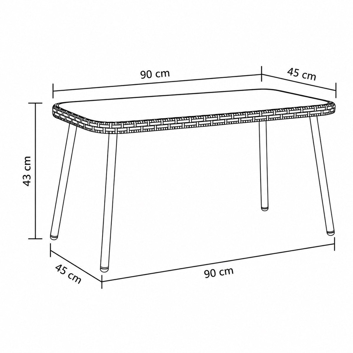Table basse extérieure tressée Riviera - photo 15