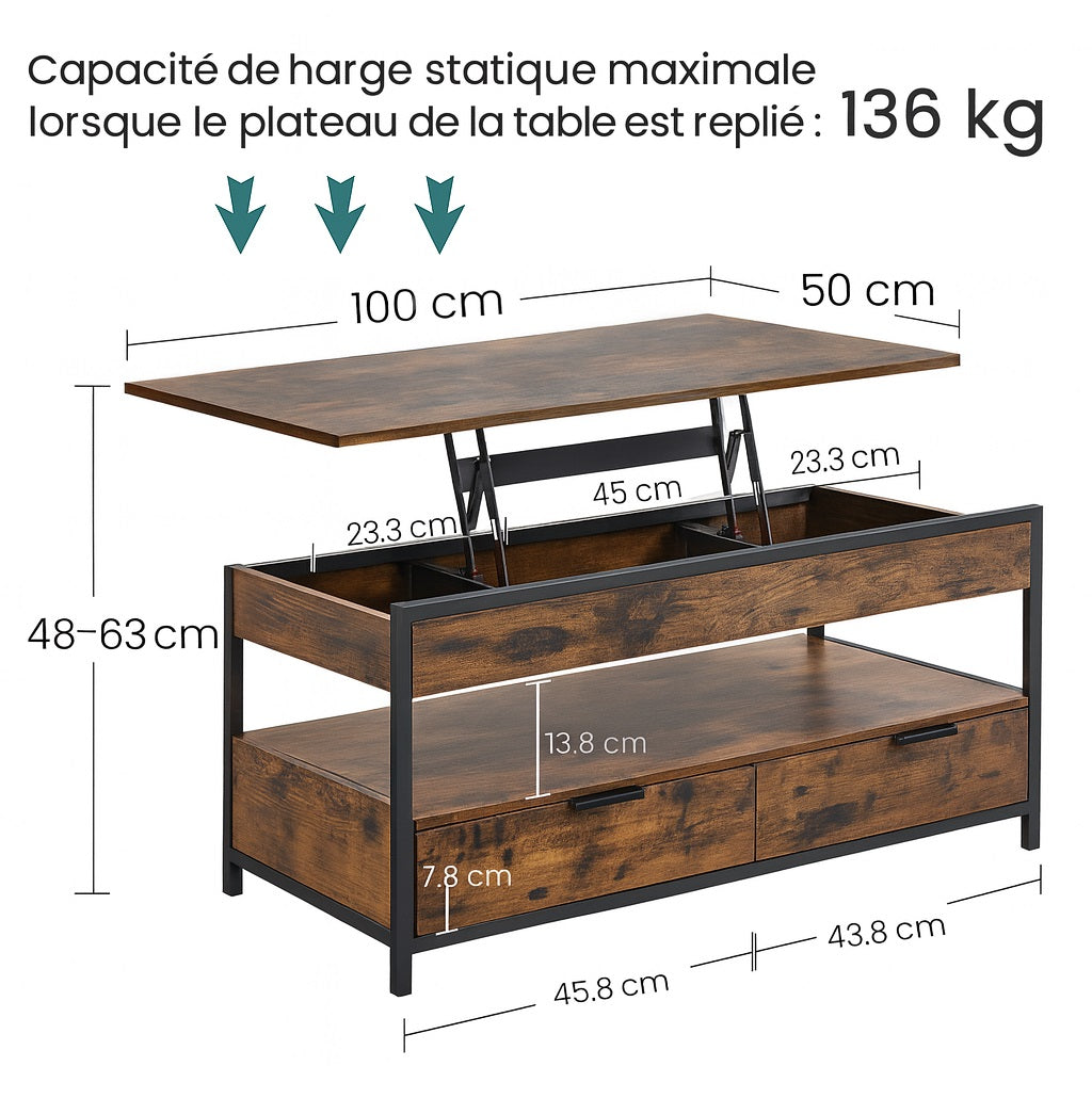 Table basse relevable Manhattan - photo 6